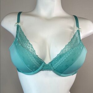 Aerie Teal Lace Accent Underwire Bra 34B